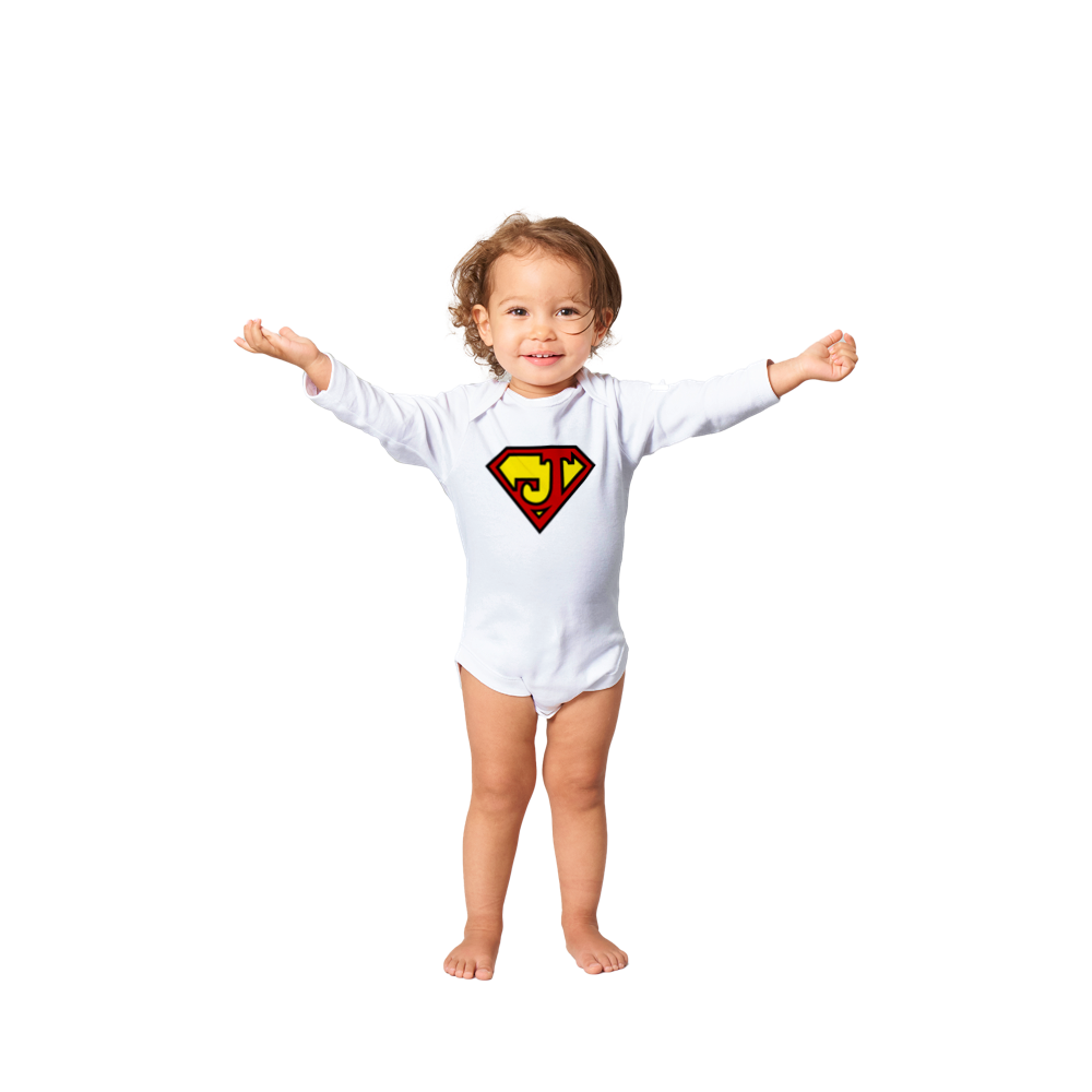 Super Style Font in Letter 'J' - Baby Long Sleeve Onesie