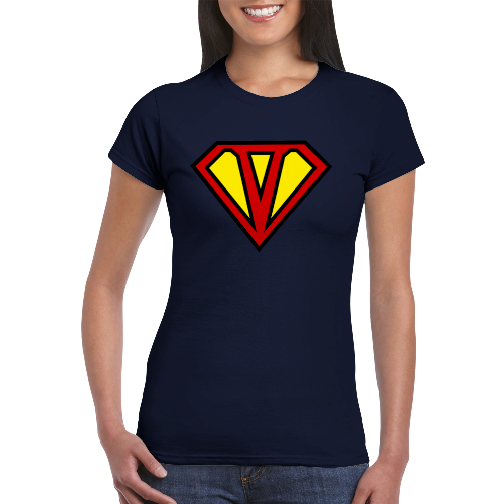 Super Style Font in Letter 'V' - Womens Crewneck T-shirt