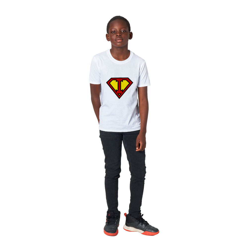 Super Style Font in Letter 'I' - Unisex Kids Crewneck T-shirt