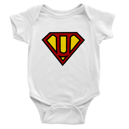 Super Style Font in Letter 'U' - Baby Short Sleeve Onesie