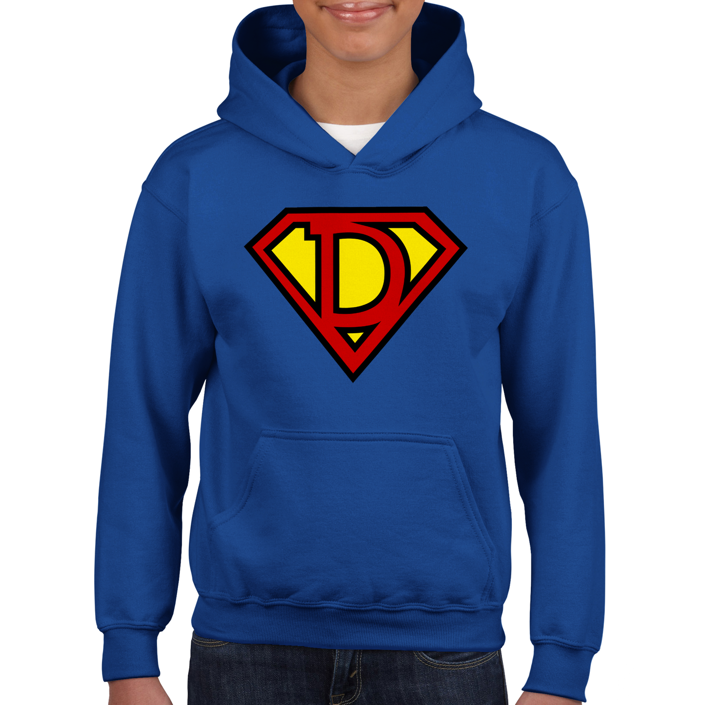 Super Style Font in Letter 'D' - Kids Unisex Pullover Hoodie