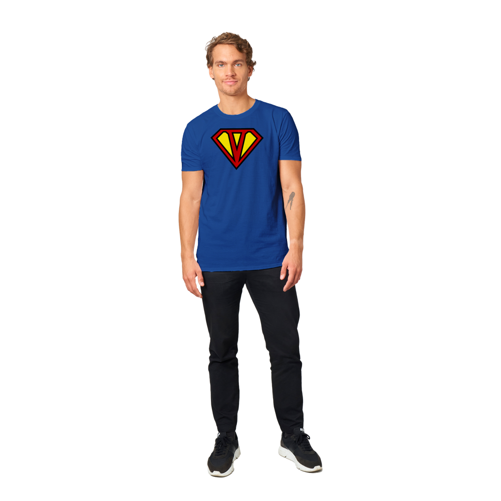 Super Style Font in Letter 'V' - Mens Crewneck T-shirt