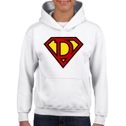 Super Style Font in Letter 'D' - Kids Unisex Pullover Hoodie