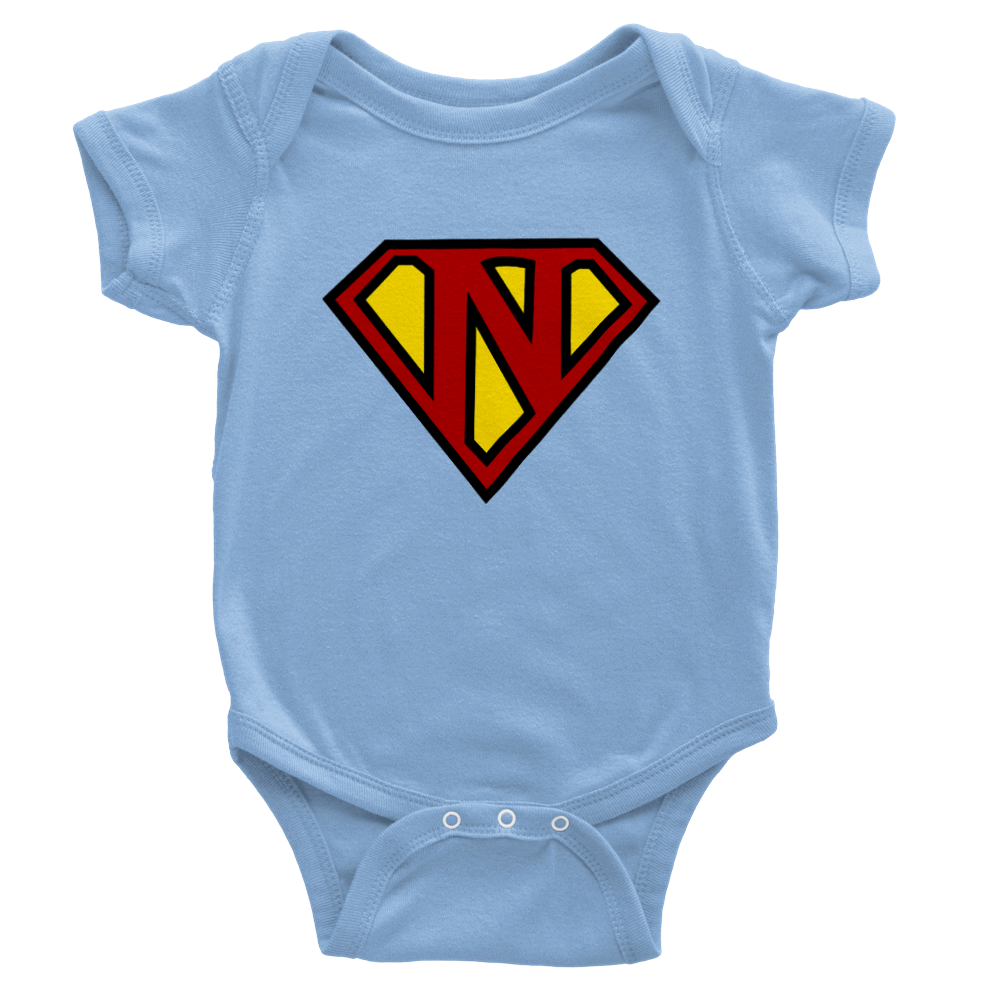 Super Style Font in Letter 'N' - Baby Short Sleeve Onesie