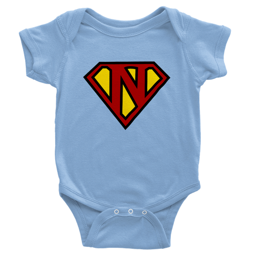 Super Style Font in Letter 'N' - Baby Short Sleeve Onesie