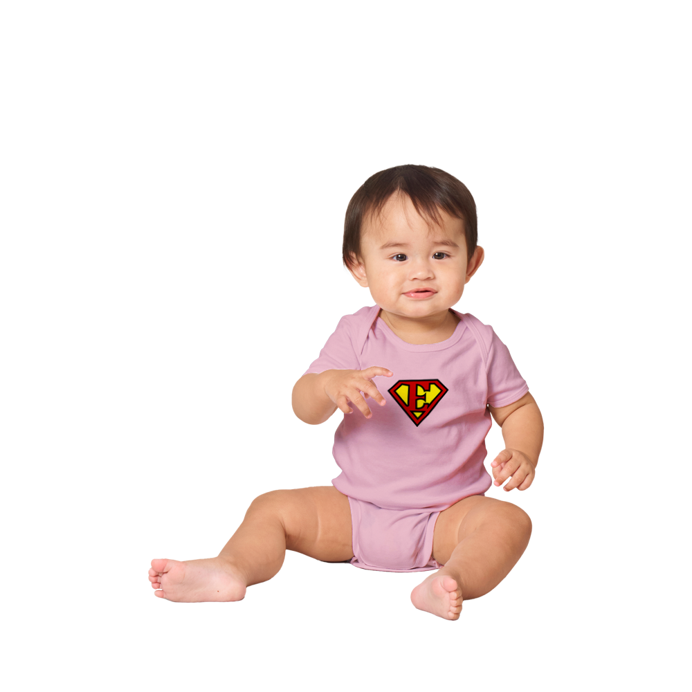 Super Style Font in Letter 'E' - Baby Short Sleeve Onesie