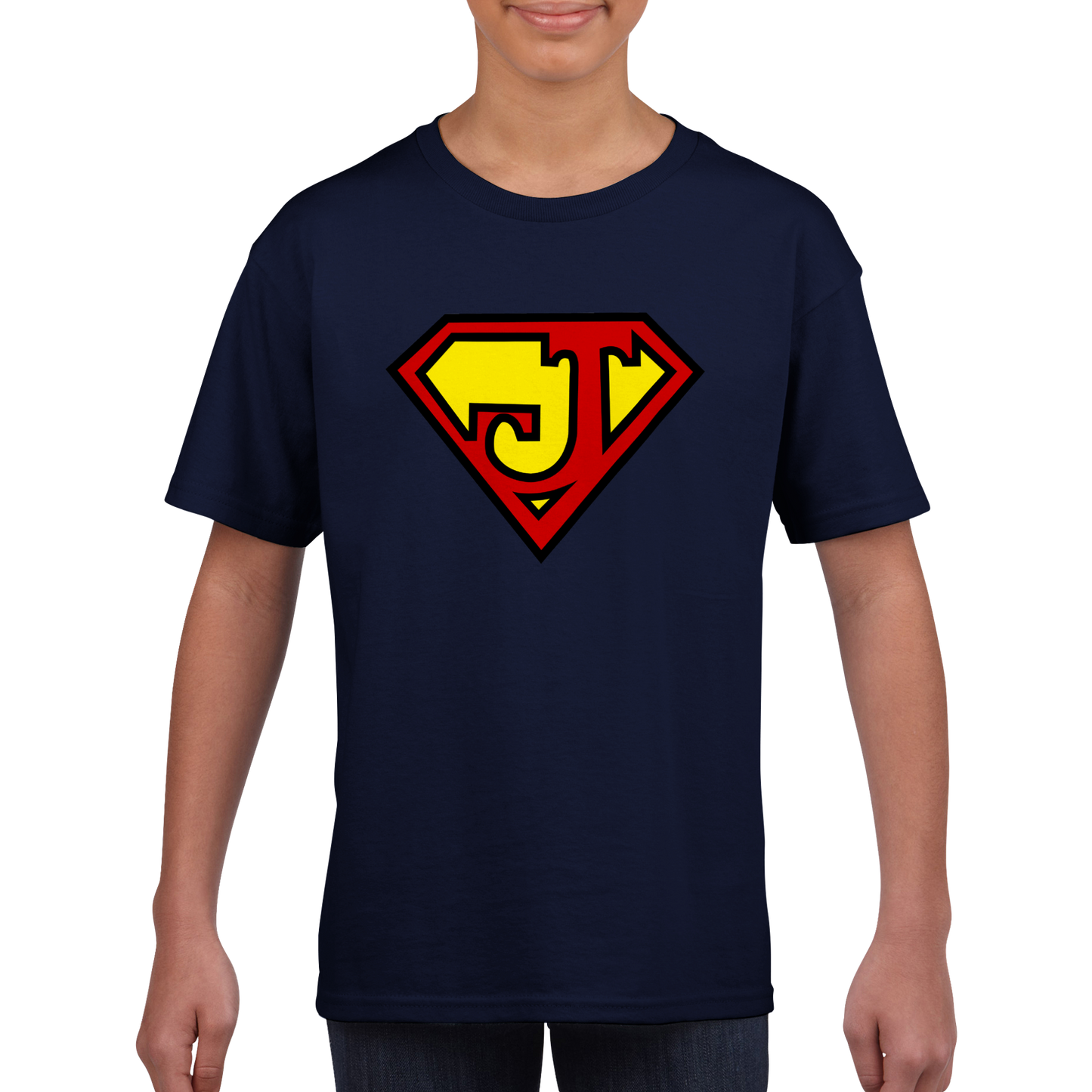 Super Style Font in Letter 'J' - Kids Unisex Crewneck T-shirt