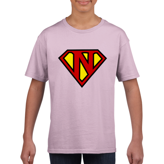 Super Style Font in Letter 'N' - Kids Unisex Crewneck T-shirt