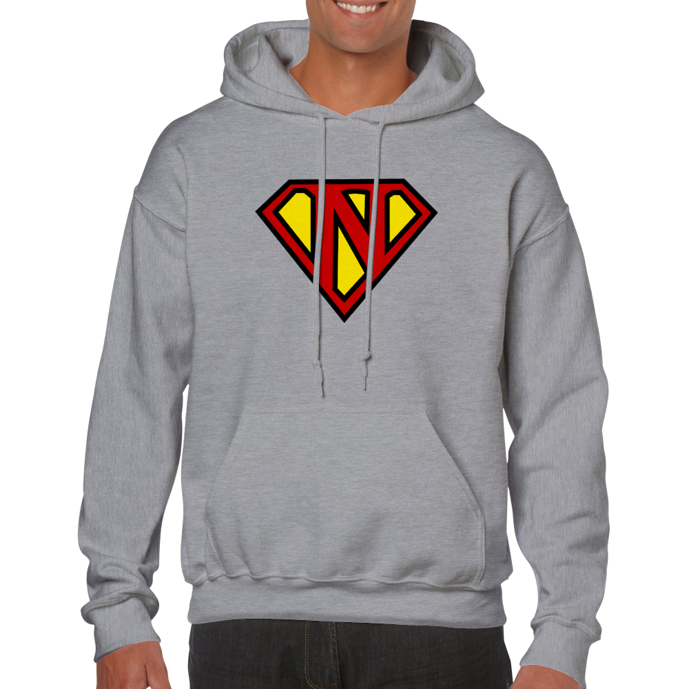 Super Style Font in Letter 'N' - Adults Unisex Pullover Hoodie