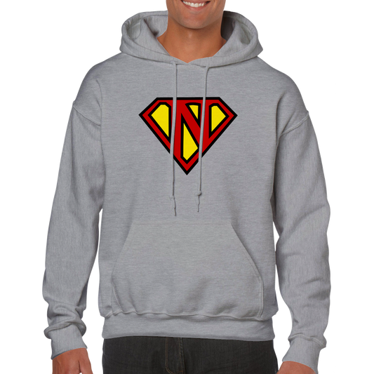 Super Style Font in Letter 'N' - Adults Unisex Pullover Hoodie