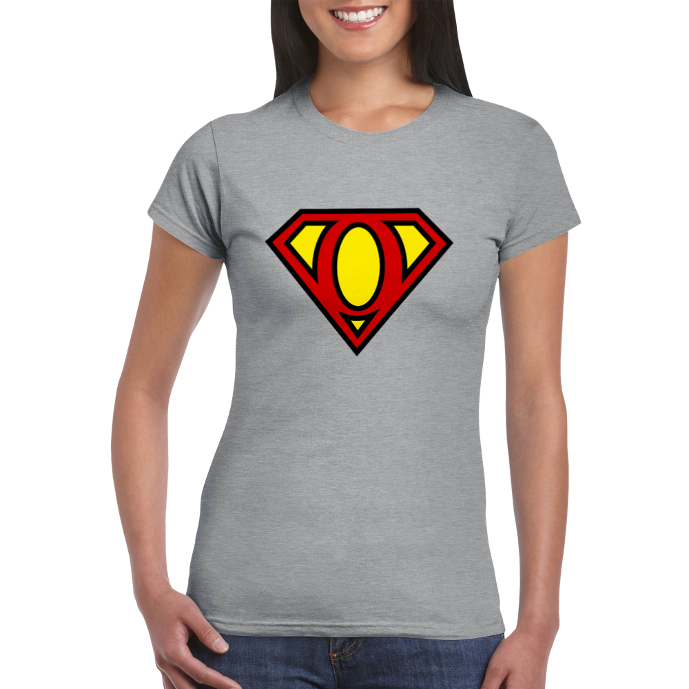 Super Style Font in Letter 'O' - Womens Crewneck T-shirt