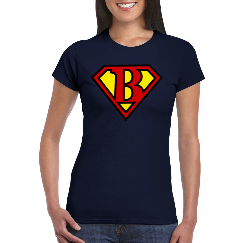 Super Style Font in Letter 'B' - Womens Crewneck T-shirt