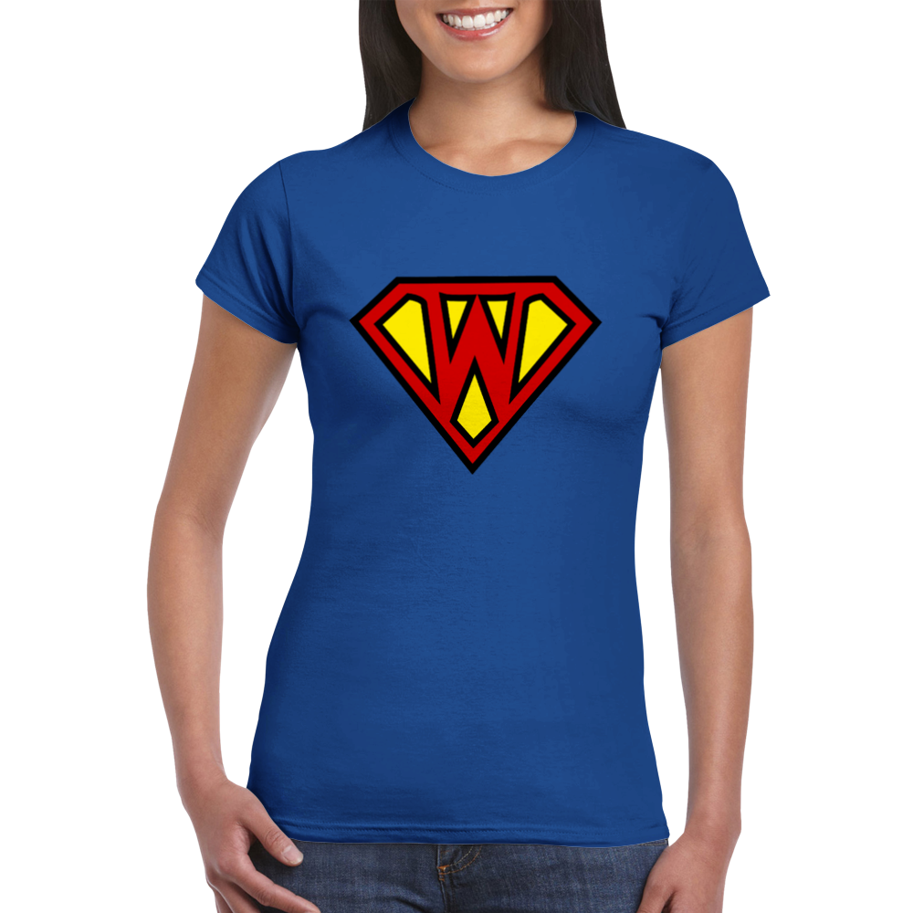 Super Style Font in Letter 'W' - Womens Crewneck T-shirt