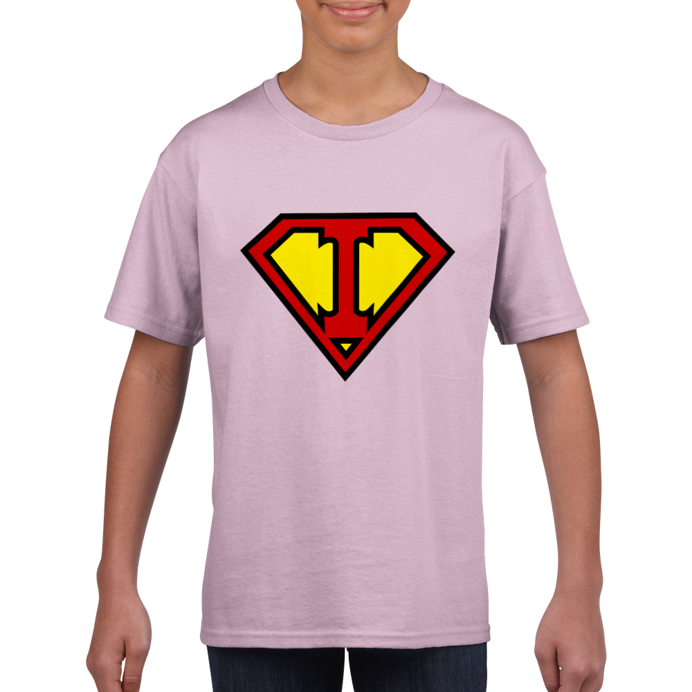 Super Style Font in Letter 'I' - Unisex Kids Crewneck T-shirt