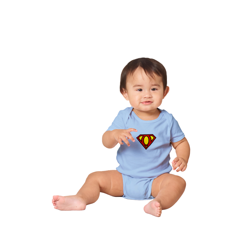 Super Style Font in Letter 'O' - Baby Short Sleeve Onesie