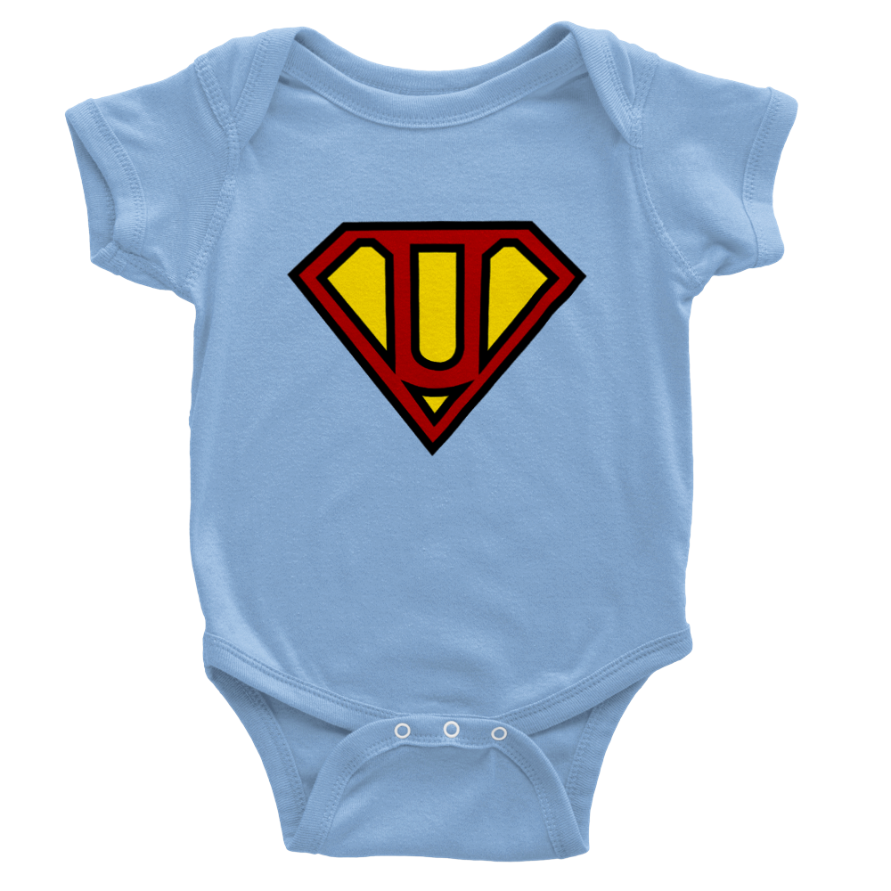 Super Style Font in Letter 'U' - Baby Short Sleeve Onesie