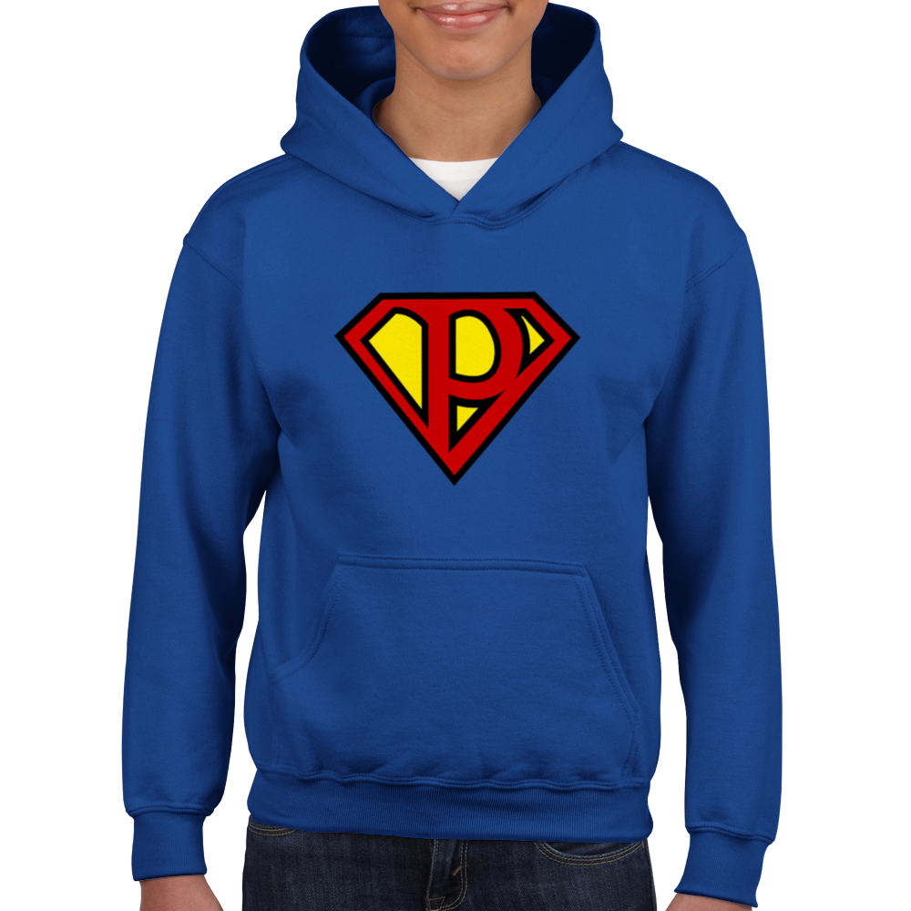 Super Style Font in Letter 'P' - Kids Unisex Pullover Hoodie