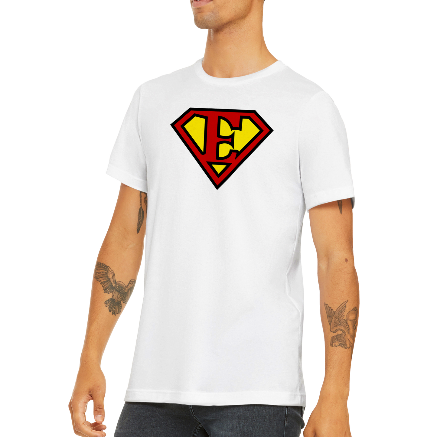 Super Style Font in Letter 'E' - Mens Crewneck T-shirt