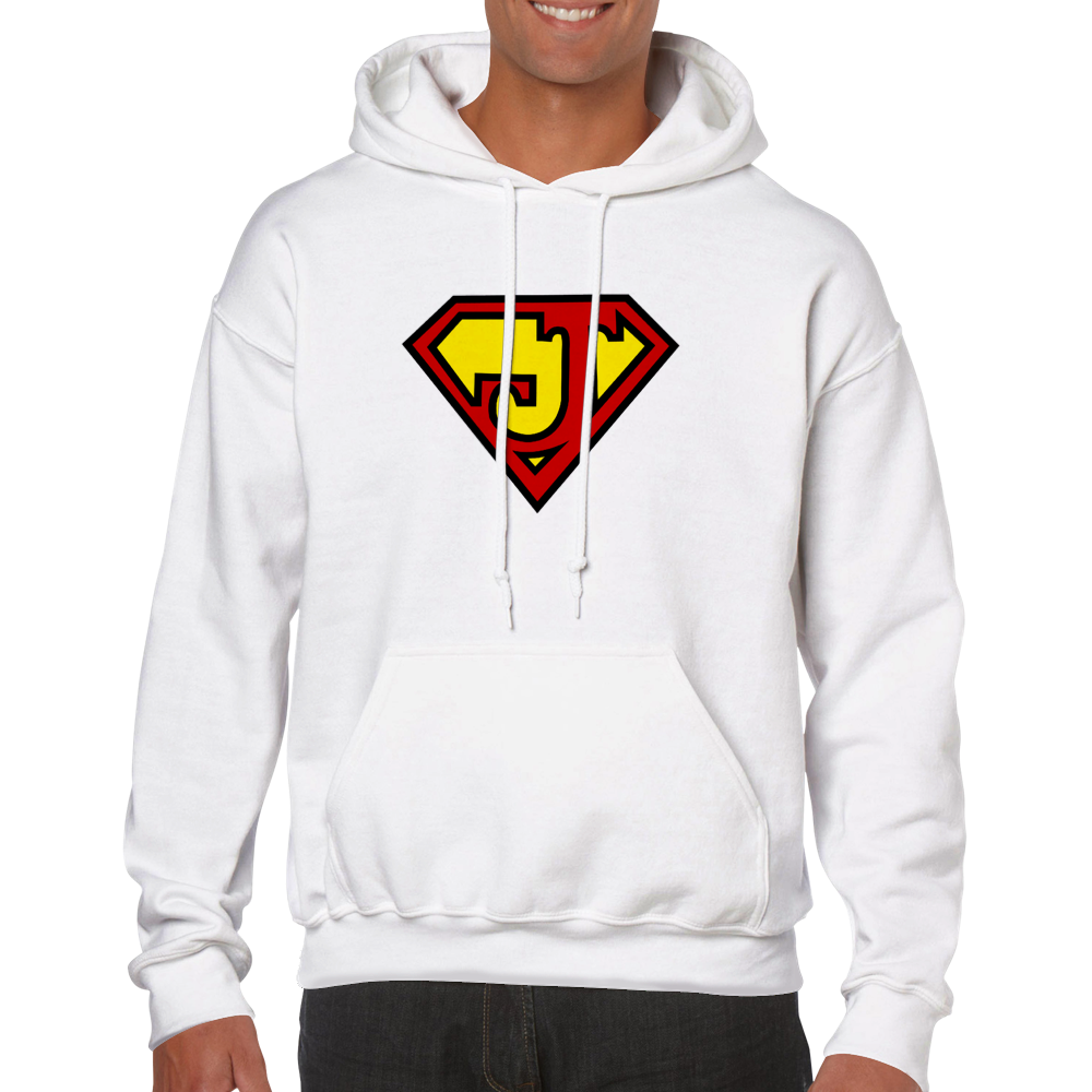 Super Style Font in Letter 'J' - Adults Unisex Pullover Hoodie