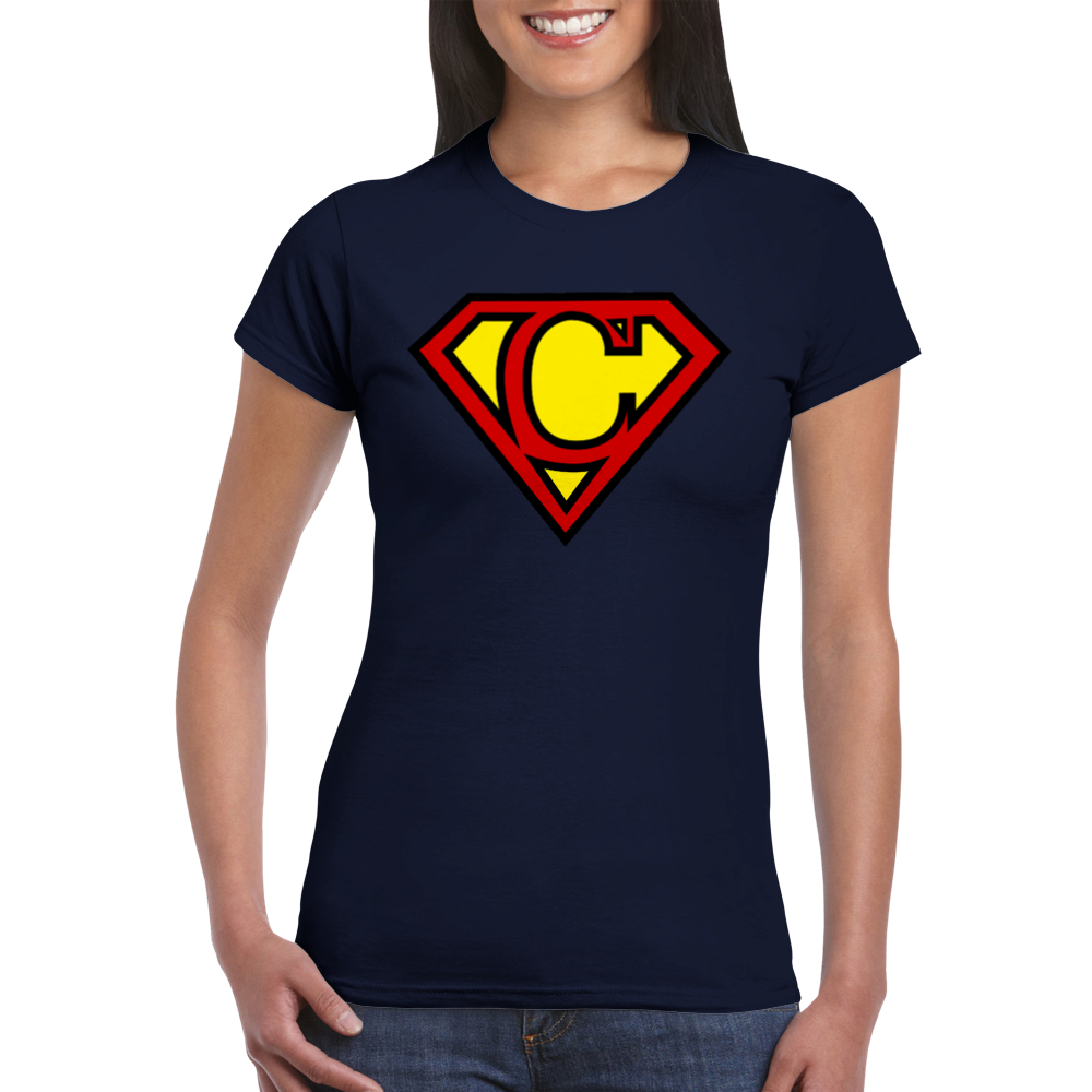 Super Style Font in Letter 'C' - Womens Crewneck T-shirt