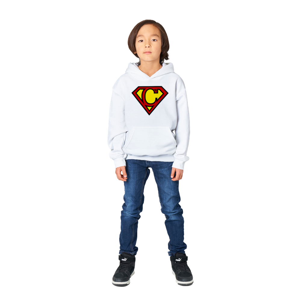 Super Style Font in Letter 'C' - Kids Unisex Pullover Hoodie