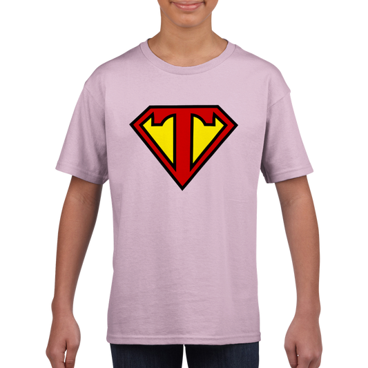 Super Style Font in Letter 'T' - Kids Unisex Crewneck T-shirt