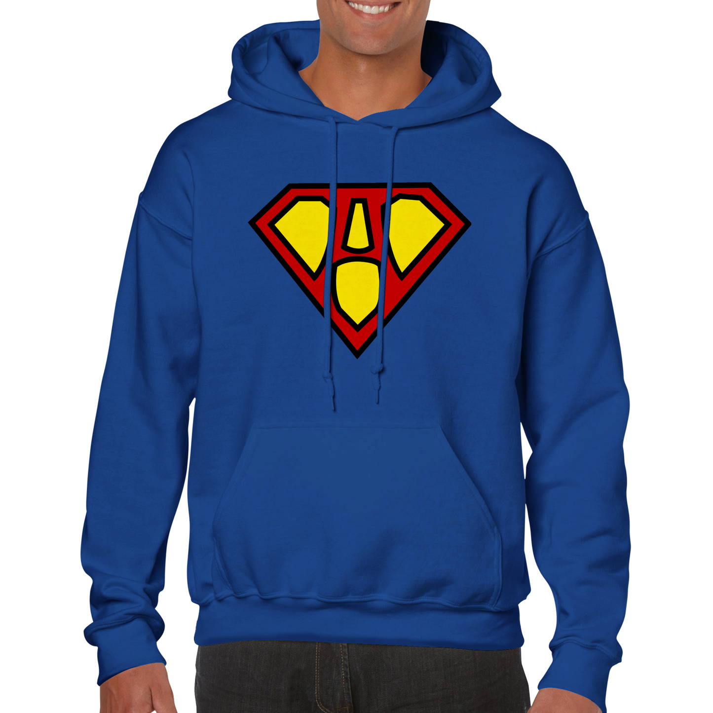 Super Style Font in Letter 'A' - Adults Unisex Pullover Hoodie