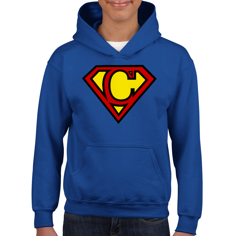 Super Style Font in Letter 'C' - Kids Unisex Pullover Hoodie