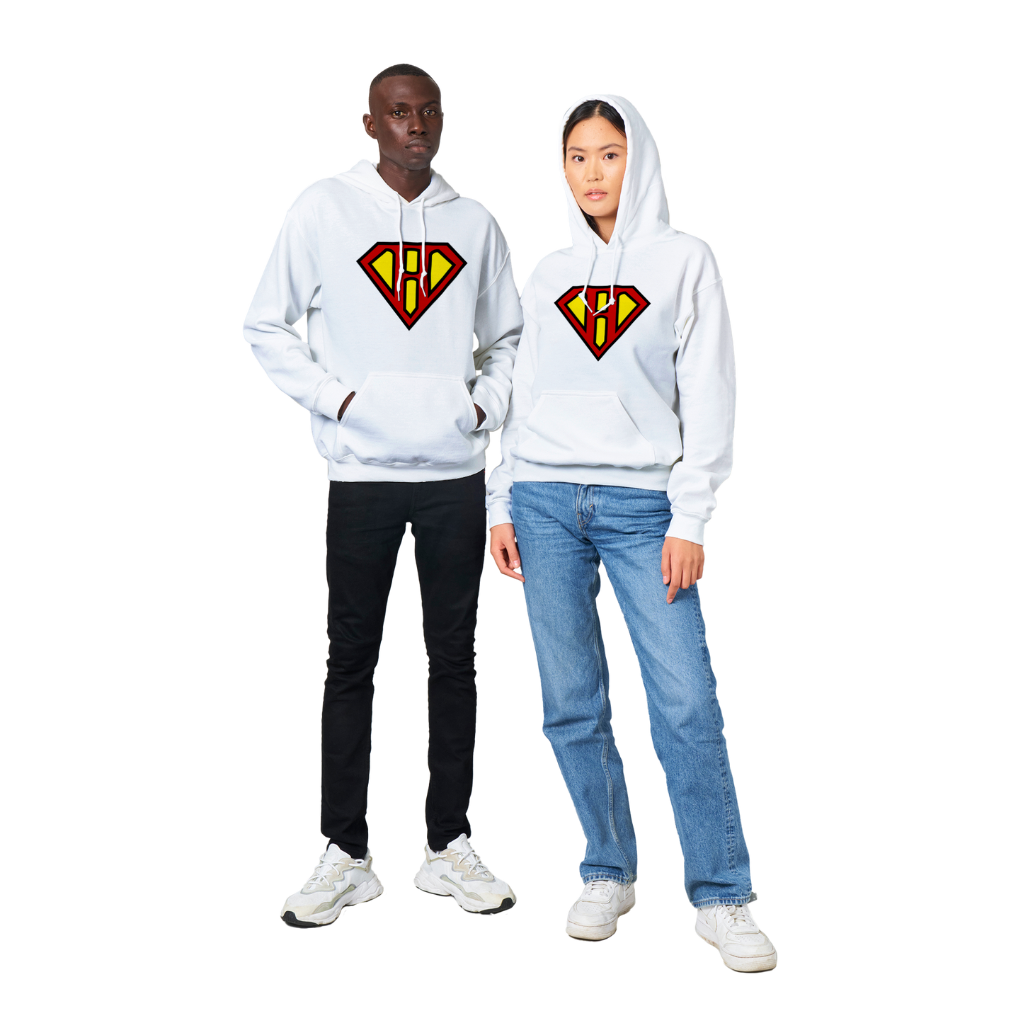 Super Style Font in Letter 'H' - Adults Unisex Pullover Hoodie