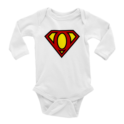 Super Style Font in Letter 'O' - Baby Long Sleeve Onesie