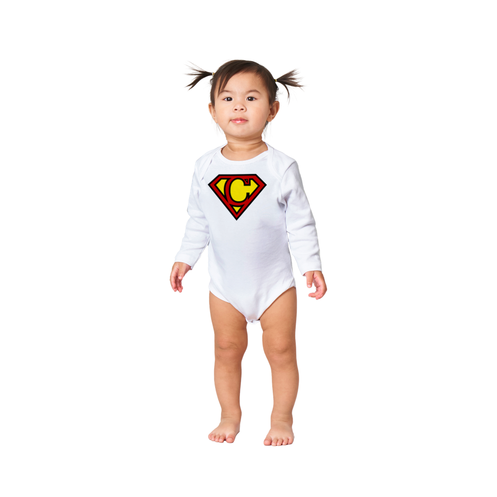 Super Style Font in Letter 'C' - Baby Long Sleeve Onesie