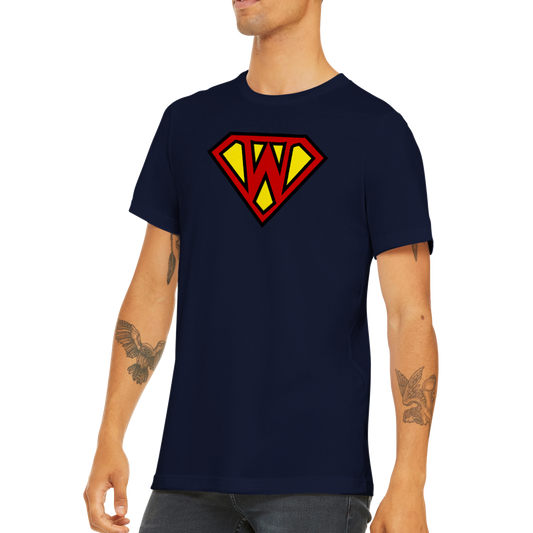 Super Style Font in Letter 'W' - Mens Crewneck T-shirt