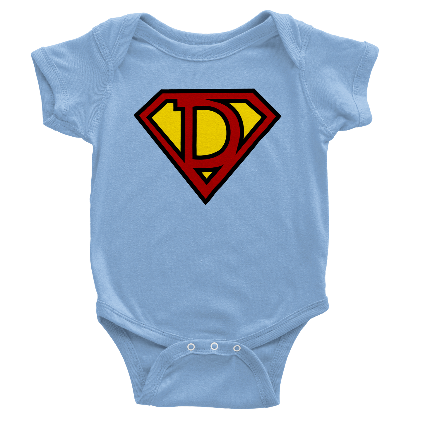 Super Style Font in Letter 'D' - Baby Short Sleeve Onesie