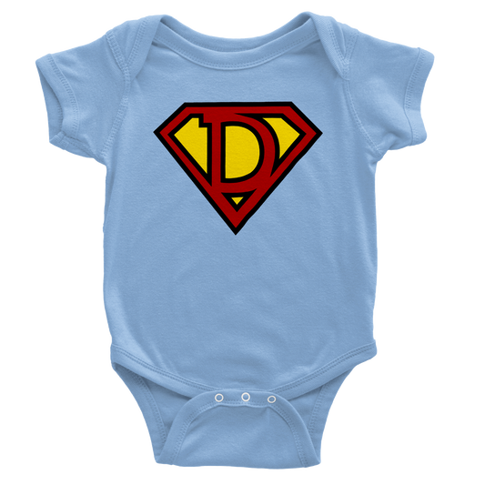 Super Style Font in Letter 'D' - Baby Short Sleeve Onesie