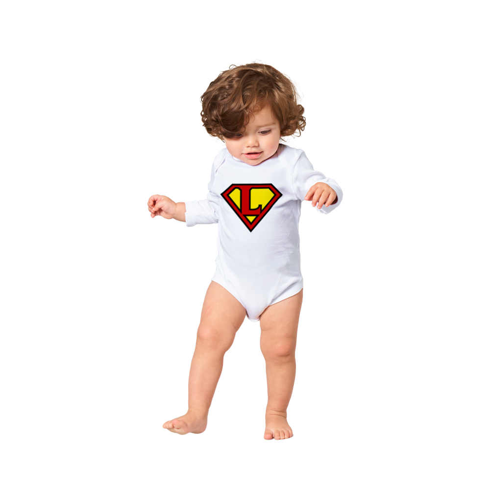 Super Style Font in Letter 'L' - Baby Long Sleeve Onesie