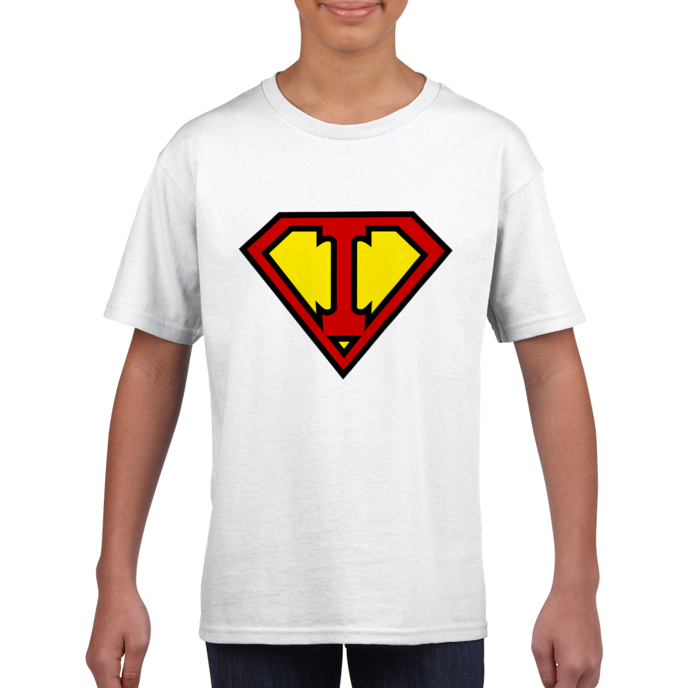 Super Style Font in Letter 'I' - Unisex Kids Crewneck T-shirt