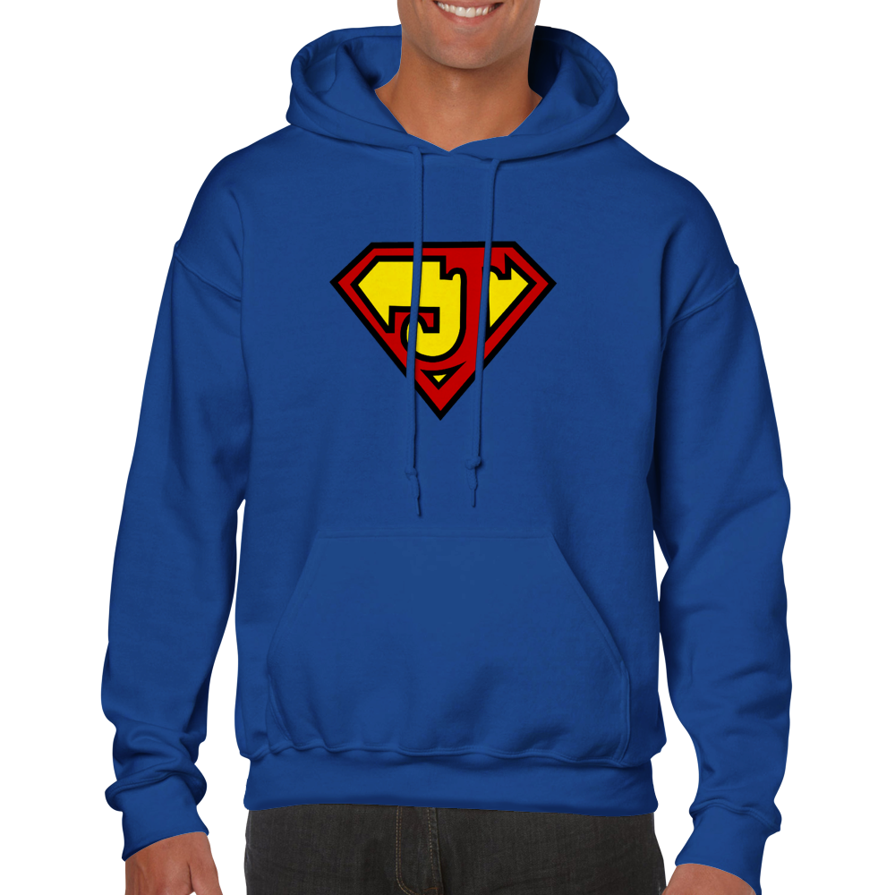 Super Style Font in Letter 'J' - Adults Unisex Pullover Hoodie