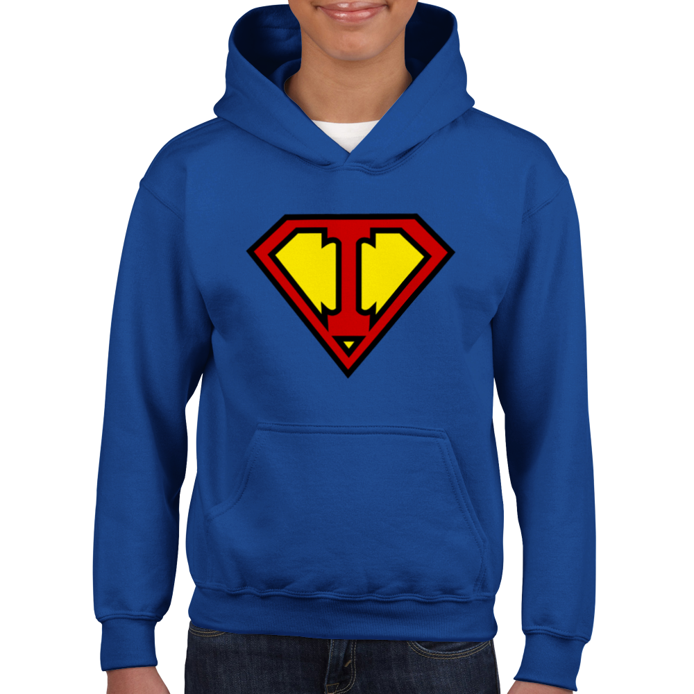 Super Style Font in Letter 'I' - Kids Unisex Pullover Hoodie