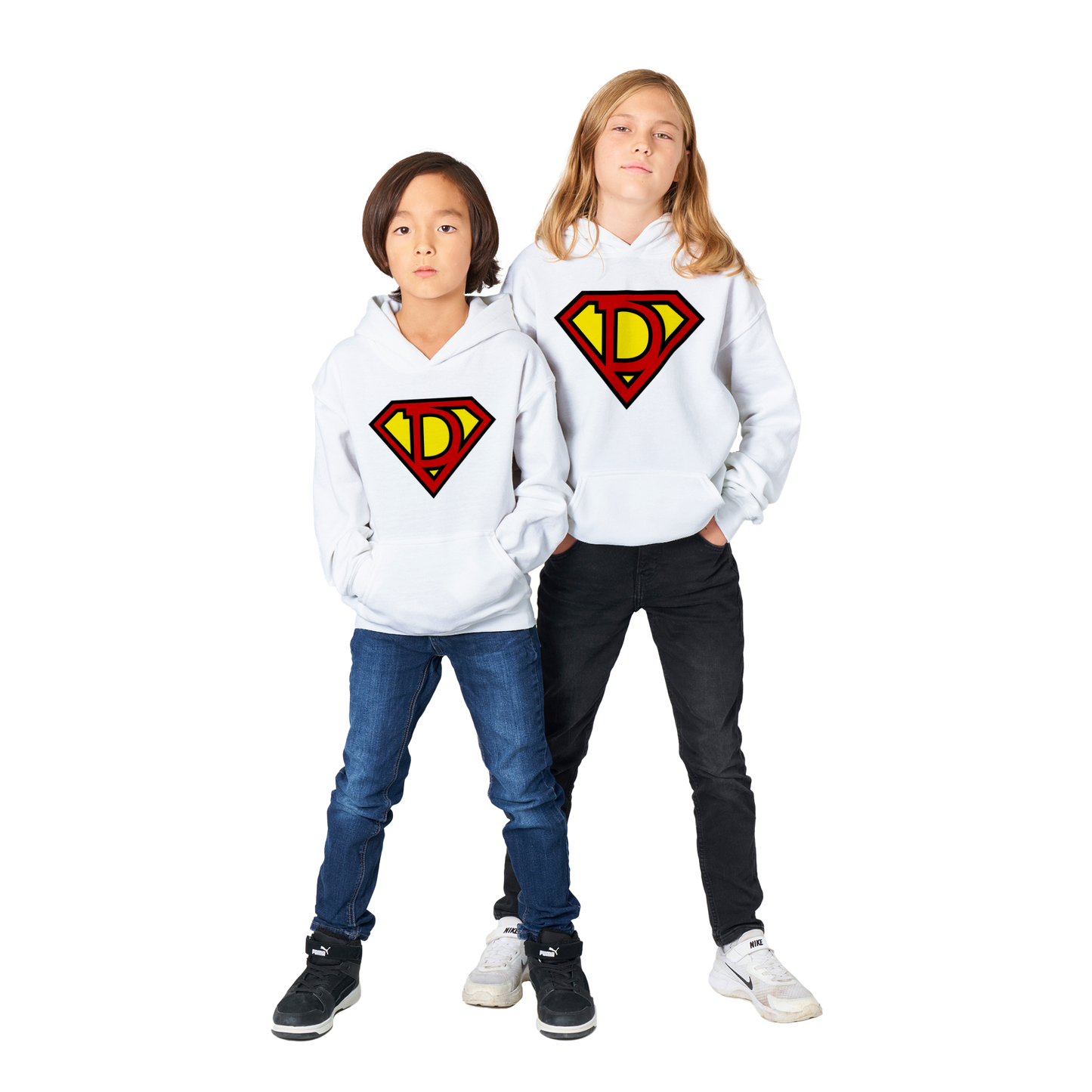 Super Style Font in Letter 'D' - Kids Unisex Pullover Hoodie