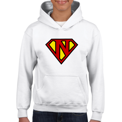 Super Style Font in Letter 'N' - Kids Unisex Pullover Hoodie