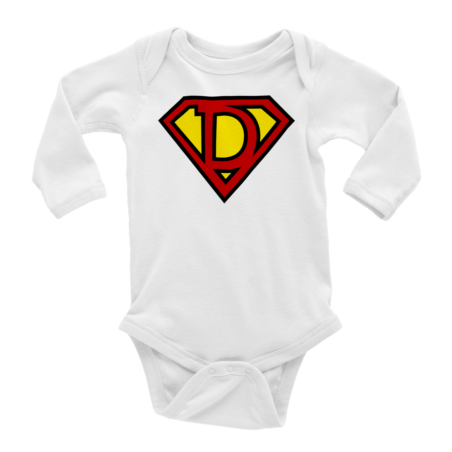 Super Style Font in Letter 'D' - Baby Long Sleeve Onesie