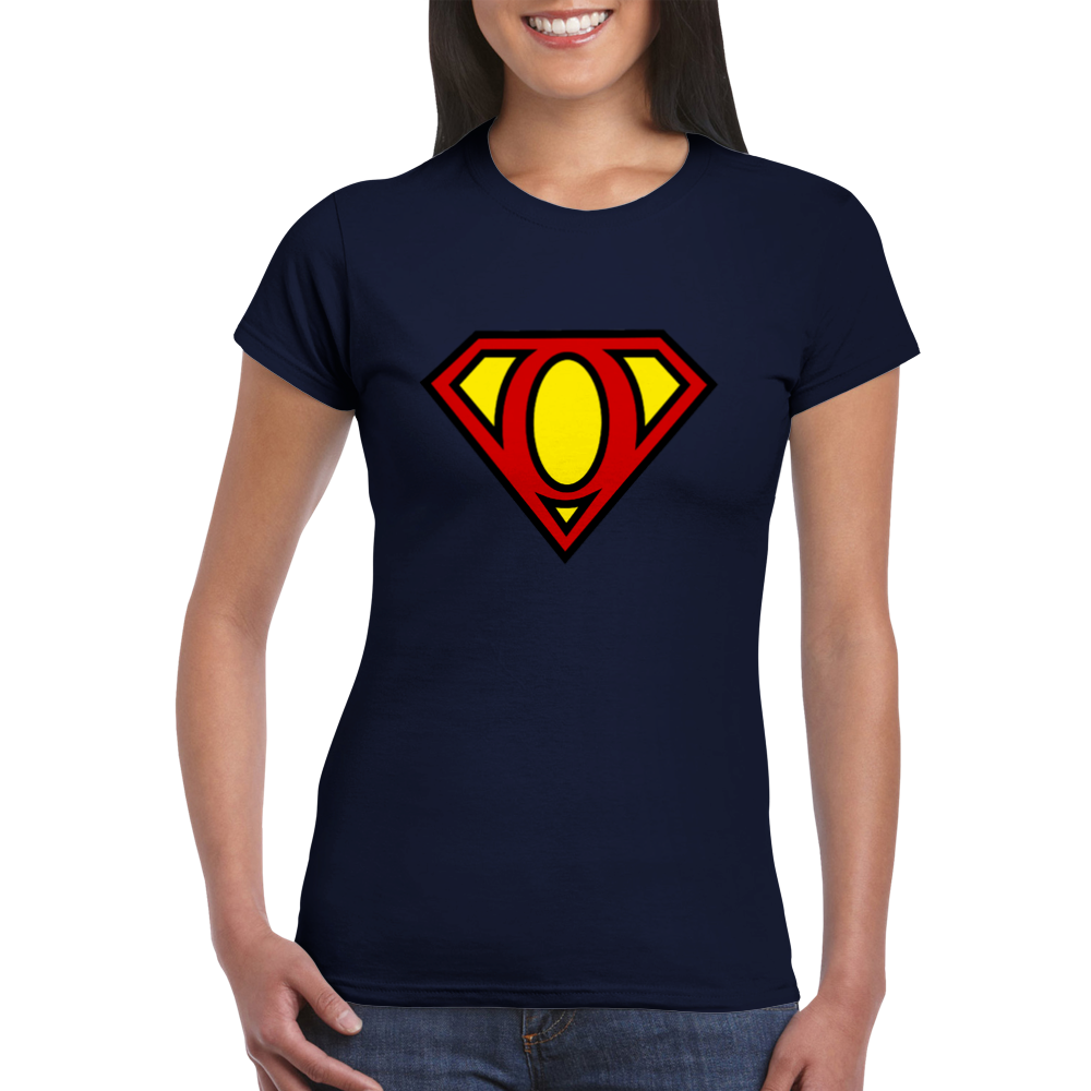 Super Style Font in Letter 'O' - Womens Crewneck T-shirt