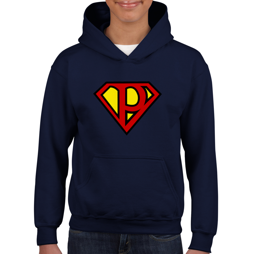 Super Style Font in Letter 'P' - Kids Unisex Pullover Hoodie