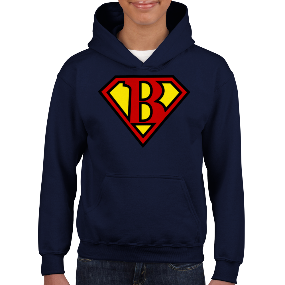 Super Style Font in Letter 'B' - Kids Unisex Pullover Hoodie