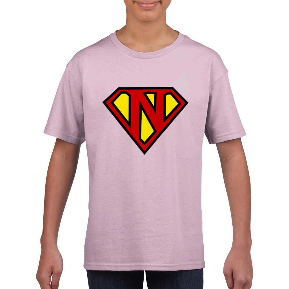 Super Style Font in Letter 'N' - Kids Unisex Crewneck T-shirt