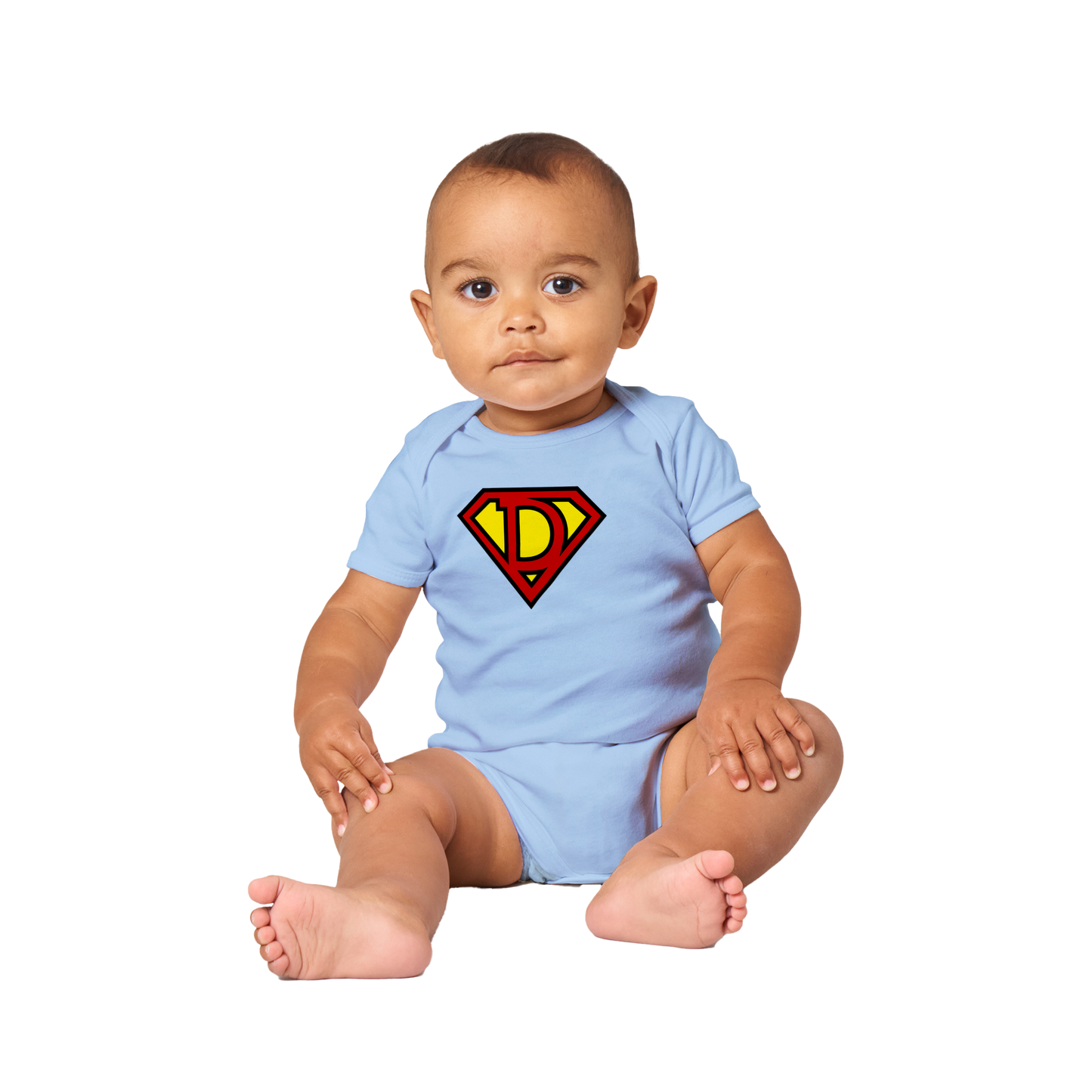 Super Style Font in Letter 'D' - Baby Short Sleeve Onesie