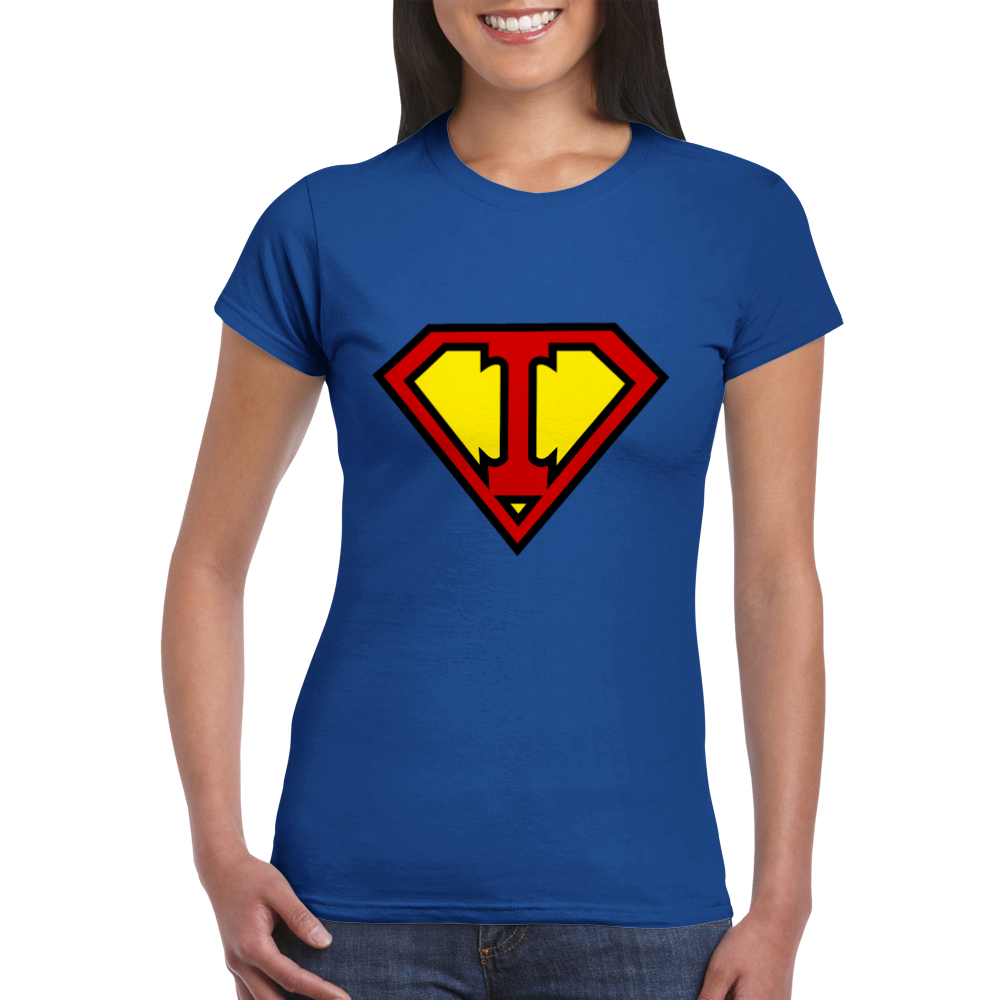 Super Style Font in Letter 'I' - Womens Crewneck T-shirt