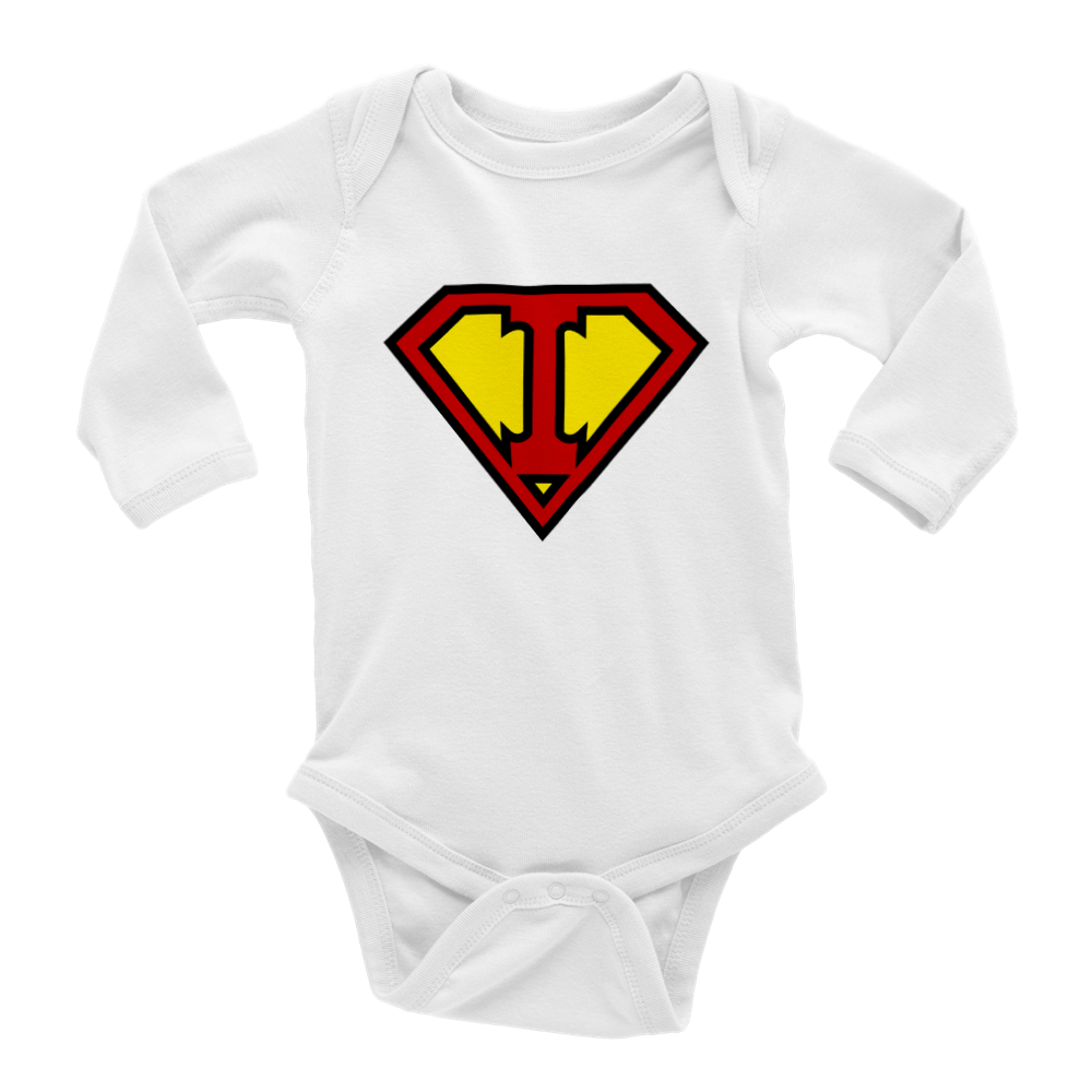 Super Style Font in Letter 'I' - Baby Long Sleeve Onesie