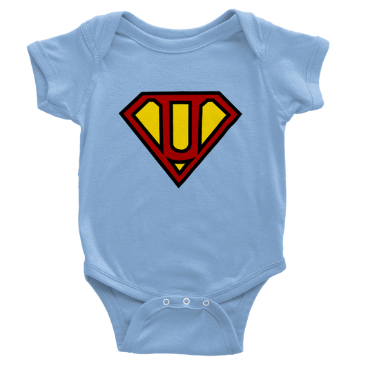 Super Style Font in Letter 'U' - Baby Short Sleeve Onesie