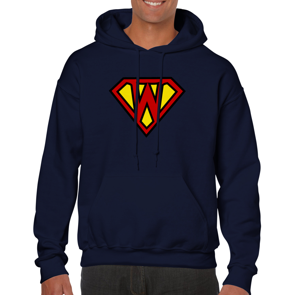 Super Style Font in Letter 'W' - Adults Unisex Pullover Hoodie